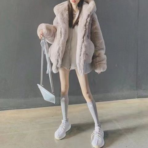 Abrigo de Piel Sintética para Mujer con Capucha - Sudadera Suelta Invierno Joven - Image 9