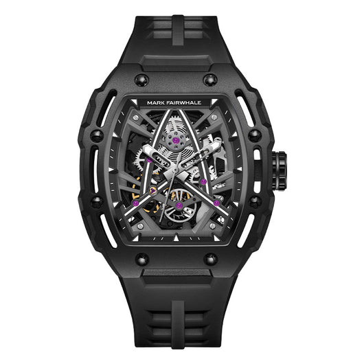 Reloj Mecánico Automático Hueco Diseño Barril para Hombre - Image 3