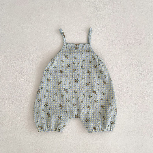 Pantalones de Trabajo con Tirantes Estampado Cuadros y Flores - Image 9