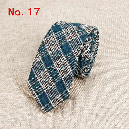Corbata de Algodón a Cuadros para Hombre - Image 16
