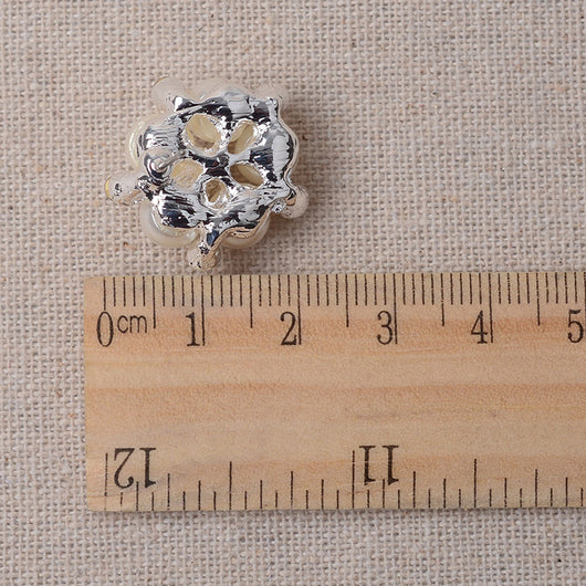 Luxury bridal pearl necklace and earring set with a multi-strand design and rhinestone flower accent. - Image 7