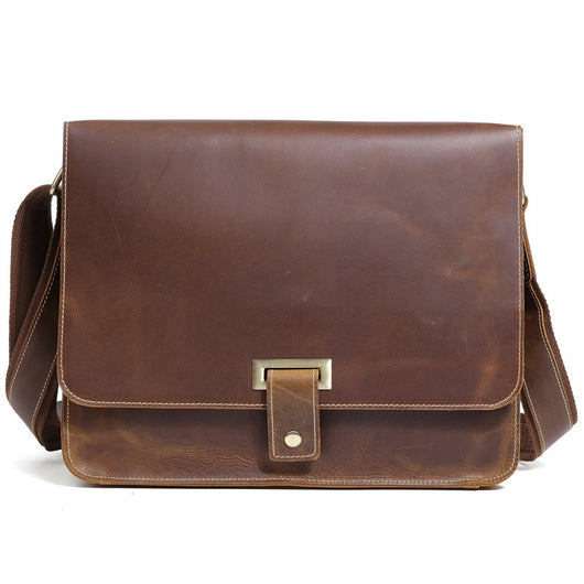 Bolso Bandolera Vintage de Cuero Crazy Horse para Hombre - Image 10