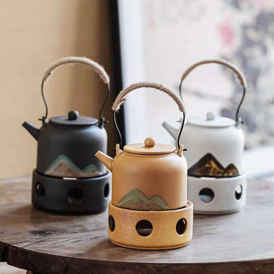 Juego de Té Japonés con Calentador de Cerámica