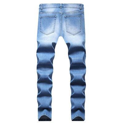 Jeans Slim Ajustados con Desgarre Estilo Europeo para Hombre - Image 13