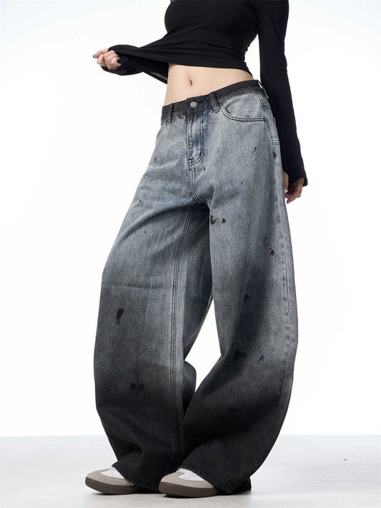 Pantalones Jeans Sueltos Efecto Desteñido con Tinta Splash - Image 2