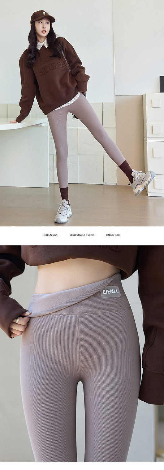 Leggings Térmicos de Algodón Puro con Forro Polar para Mujer - Cintura Alta y Elástico Reforzado - Image 18