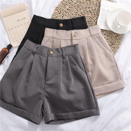 Shorts Casuales de Pierna Ancha en Colores Lisos - Image 2