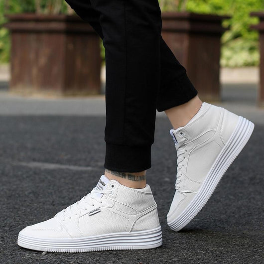 Zapatillas Blancas Altas para Hombre con Cierre de Correa - Image 6