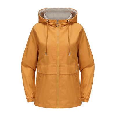 Abrigo Impermeable con Capucha en Colores Sólidos para Mujer - Image 12
