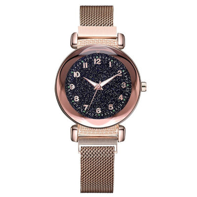 Reloj Digital Luminoso para Dama con Malla Milanesa y Diseño Diamond Starry Sky - Image 5