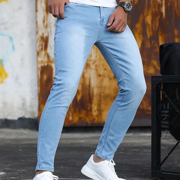 Pantalones Vaqueros Slim Fit Retro con Lavado Vintage y Stretch