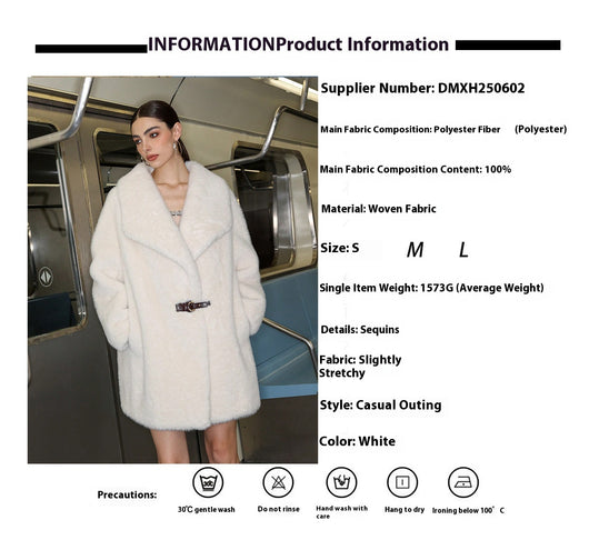 Chaqueta Casual de Cuello Abrigada con Pelaje para Mujer - Image 8