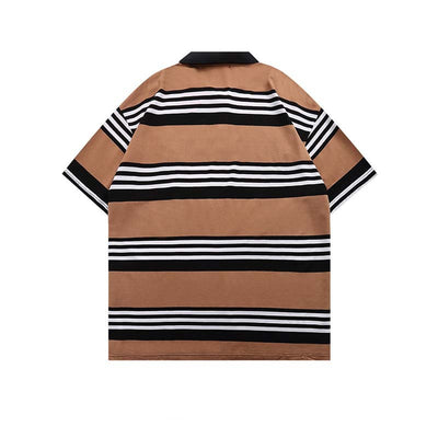 Polo Manga Corta con Rayas y Bordado de Letras para Hombre - Image 7