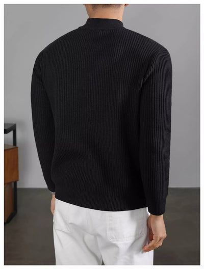 Suéter Cuello Tortuga Coreano para Hombre con Rayas Verticales - Image 14