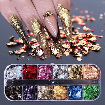 Láminas de Oro para Uñas - Adorno Fashion Elegante