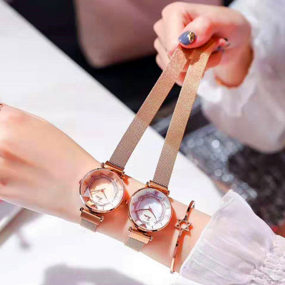 Reloj Mujer Magnético Resistente al Agua con Correa de Malla - Image 3