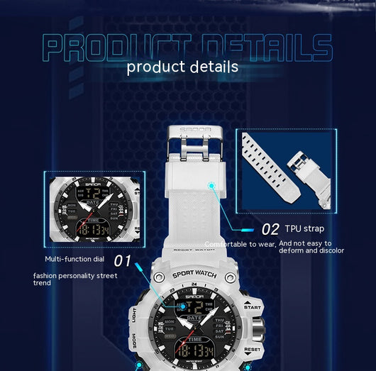 Reloj Inteligente Hombre Estilo Coreano Resistente al Agua y Golpes con Pantalla Transparente - Image 19