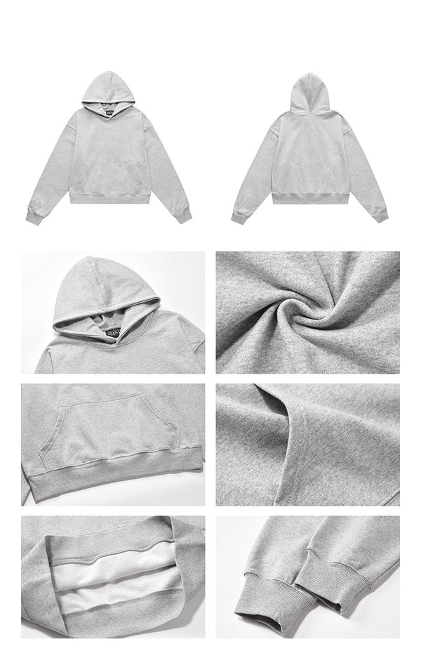 Sudadera Corta Básica Unisex de Color Sólido