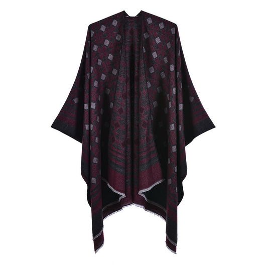 Chal Dividido Jacquard Grueso y Cálido - Estilo Europeo y Americano - Image 25