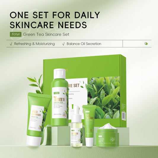 Set de Cuidado Facial con Té Verde - 5 Piezas