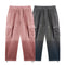 Pantalones Corduroy Retro Americano con Bolsillos y Cintura Ajustable