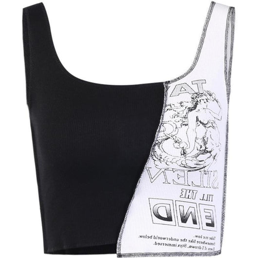 Musculosa Mujer Estilo Urbano con Estampado Patchwork - Image 5