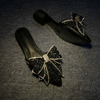 Pantuflas Elegantes para Mujer con Moño y Cristales Brillantes - Image 4