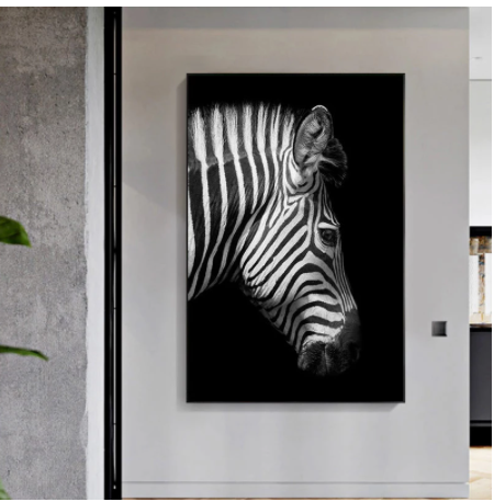 Cuadro de Lona Cebra Blanco y Negro - Arte de Pared Moderno para Sala de Estar - Image 2