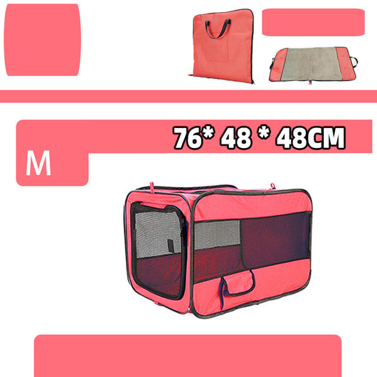 Blue soft-sided pet travel carrier bag with mesh windows, shown assembled and folded flat for storage. - Image 13