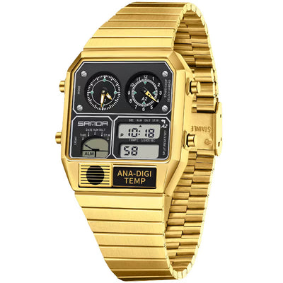 Reloj Deportivo Retro Cuadrado para Hombre con Medidor de Temperatura y Resistencia al Agua - Image 16