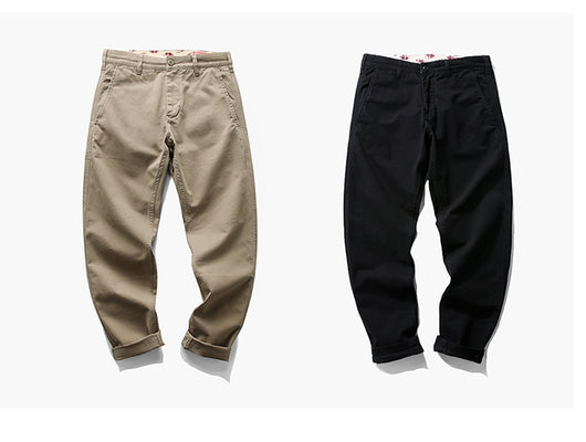 Pantalones Casuales Rectos de Algodón Twill Retro para Hombre - Image 14