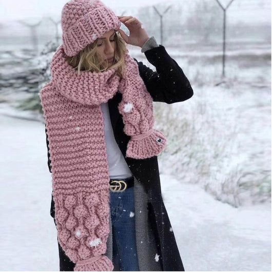 Bufanda de Lana Tejida a Mano - Estilo Puro para Mujer