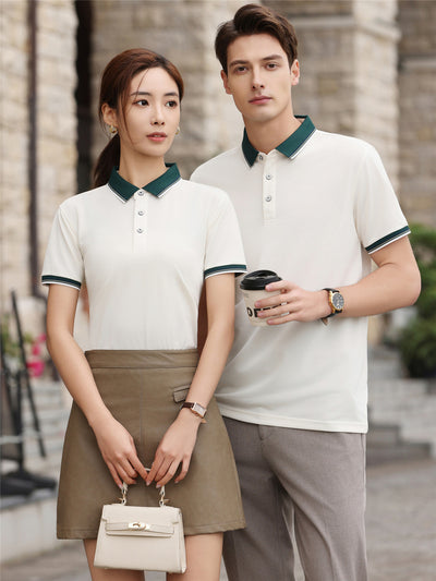 Polo Elástico de Algodón con Combinación de Colores - Image 38