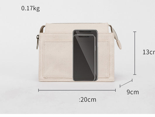 Neceser de Lona Blanca Estilo Coreano - Bolsa Cosmética de Algodón Versátil - Image 7