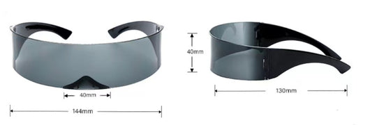 Gafas de Sol Wrap Unisex Marco Negro - Estilo Futurista Oversized - Image 6