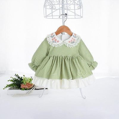 Vestido Infantil Estilo Pastoral de Manga Larga Princesa - Image 8