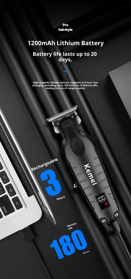Cortadora de Cabello Profesional con Pantalla LCD y Cabezal de Aceite - Image 7