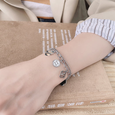 Pulsera de Plata Esterlina con Dije Doble Capa - Image 4