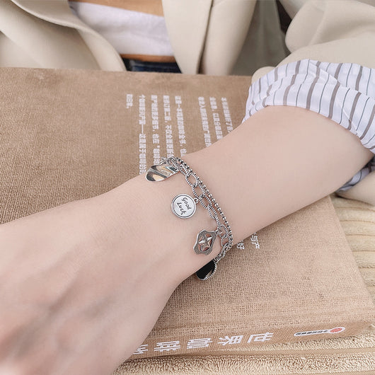 Pulsera de Plata Esterlina con Dije Doble Capa - Image 4