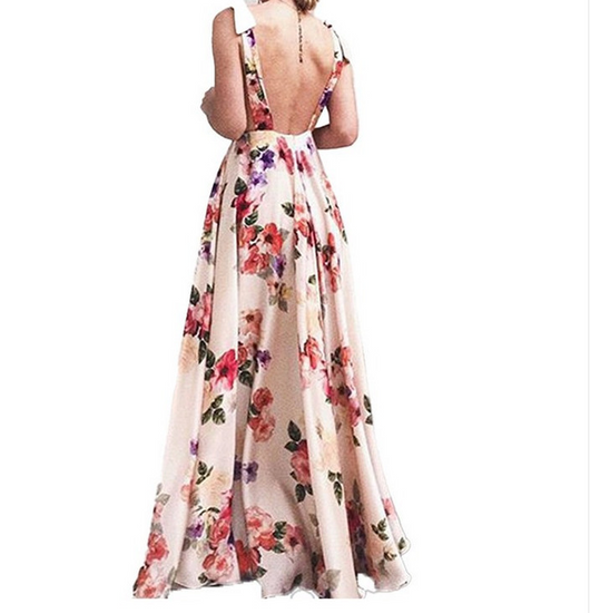 Vestido Floral Minimalista sin Mangas - Image 12