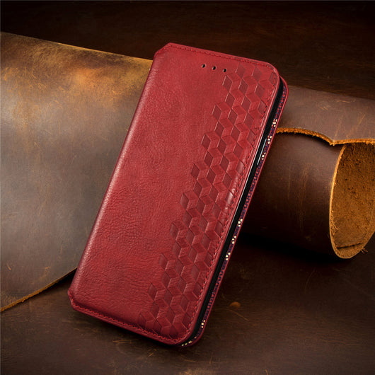Funda de Cuero Integral para Teléfono - Color Sólido
