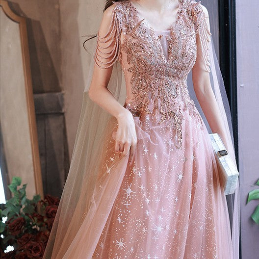 Vestido de Noche Estrellado Elegancia Celebridad