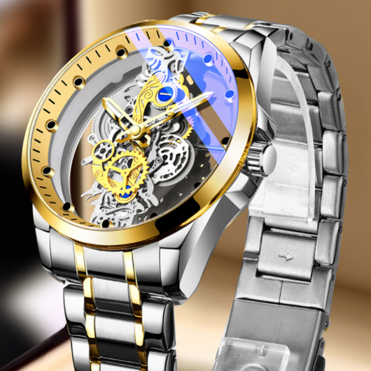 Reloj Automático Esqueleto Dorado de Lujo para Hombre - Image 6