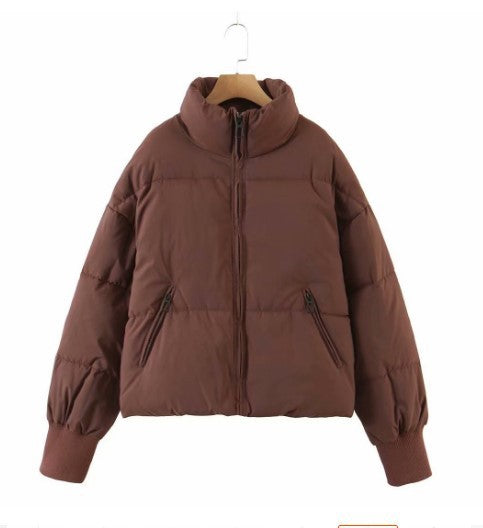 Chaqueta Acolchada Urban Leisure con Cuello Parado para Mujer - Image 27