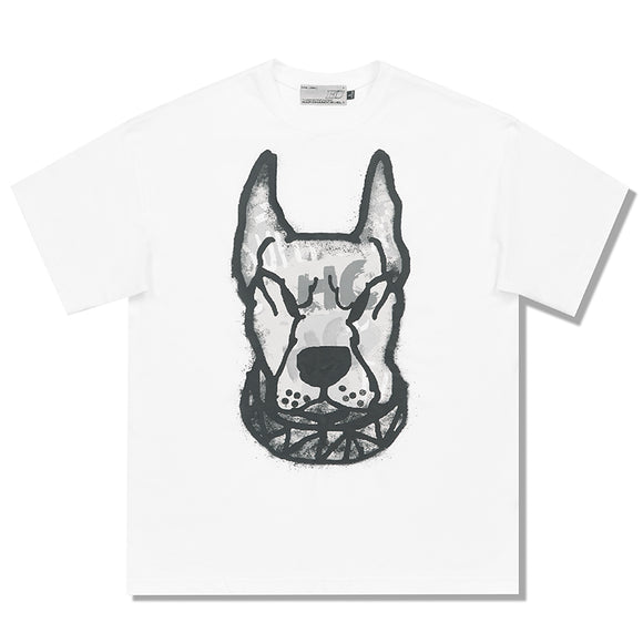 Chaqueta Urbana con Patrón de Cabeza de Perro Graffiti