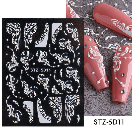 Stickers de Uñas 5D con Rosas Talladas en Estéreo - Image 6