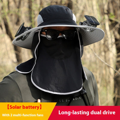Gorro Solar de Ala Ancha con Ventilador y Secado Rápido - Image 4