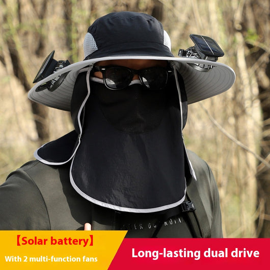 Gorro Solar de Ala Ancha con Ventilador y Secado Rápido - Image 4