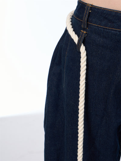Jeans Negros Lavados Rectos Ancho con Costuras Blancas - Image 21