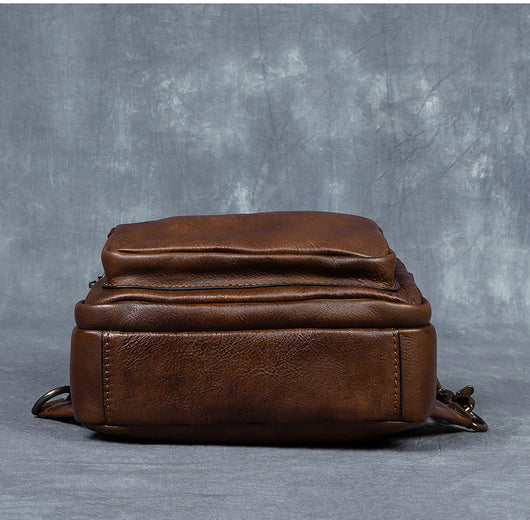 Bolso Mensajero de Cuero Genuino para Hombre - Estilo Retro con Gran Capacidad - Image 14